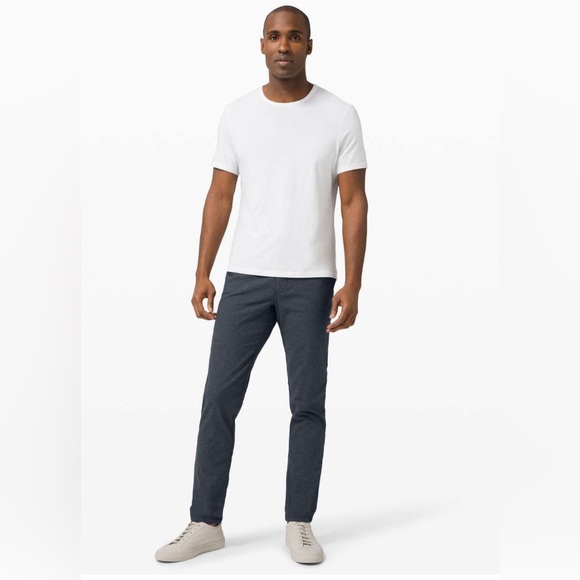 Lululemon ABC Pant Slim Tech Canvas 34" Heathered Deep Navy Size 34 - Picture 1 of 11